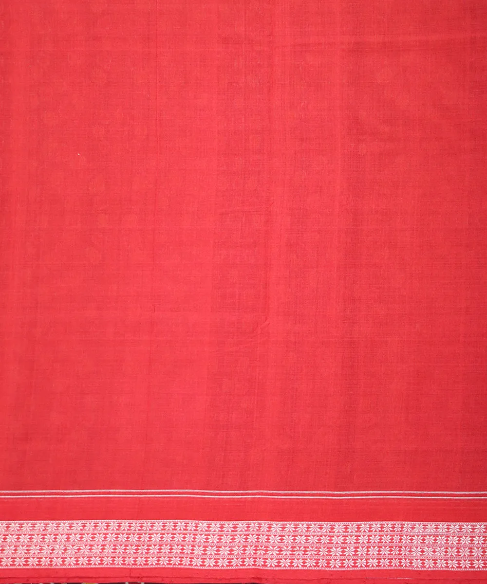 Maroon red handloom sambalpuri cotton saree