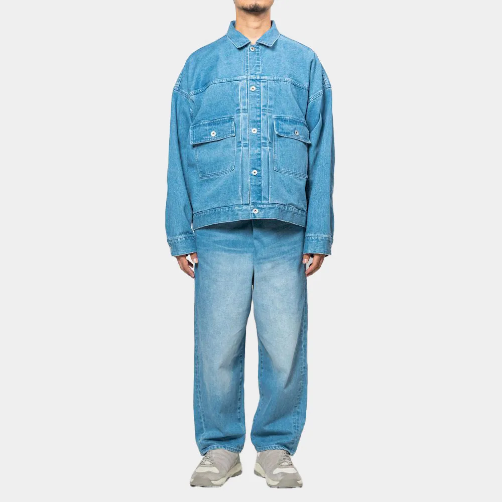 MEANSWHILE FADE DENIM WRAP PT-INDIGO