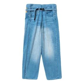 MEANSWHILE FADE DENIM WRAP PT-INDIGO