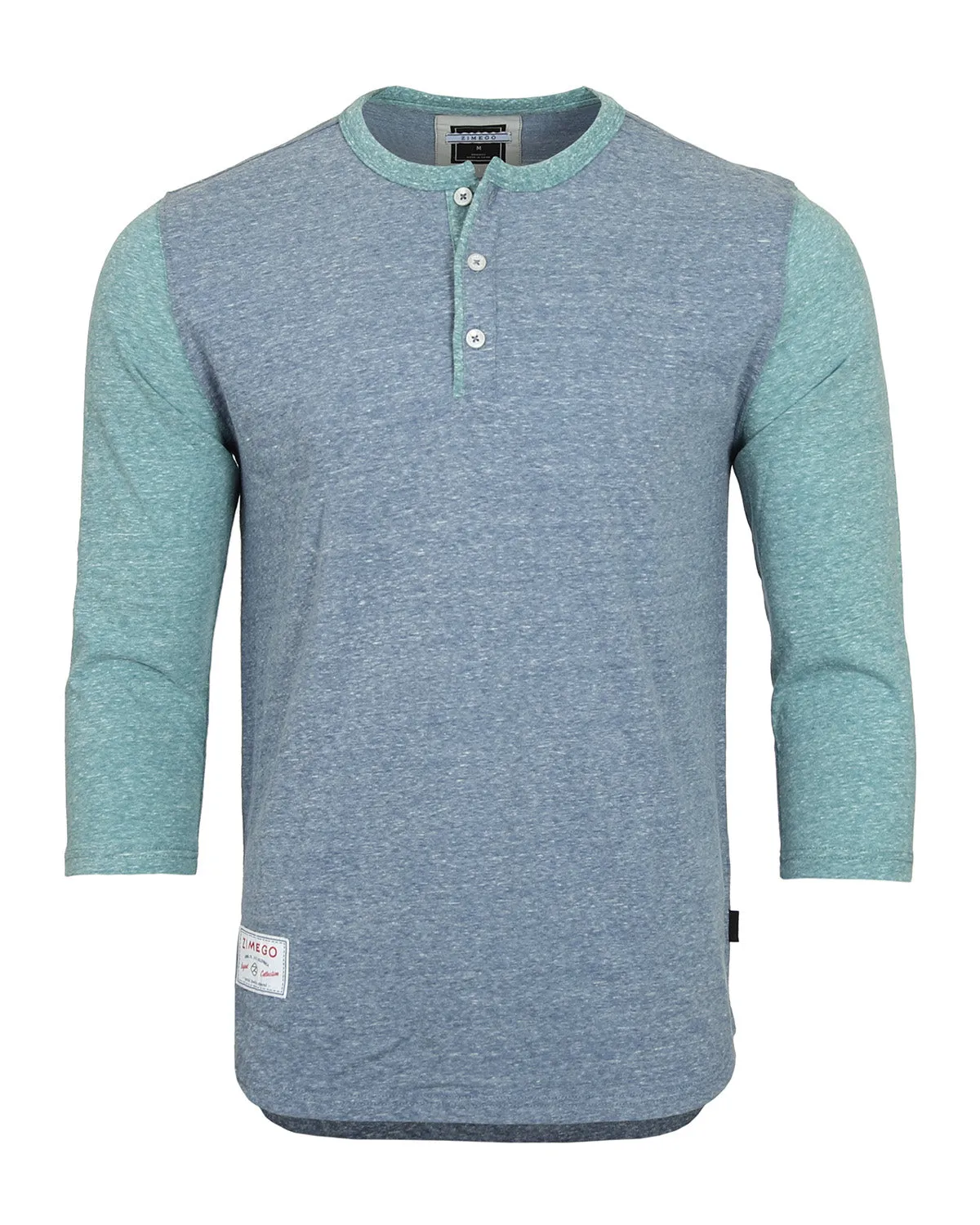 Men's 3/4 Sleeve Baseball Retro Henley Casual Athletic Button Crewneck Shirt