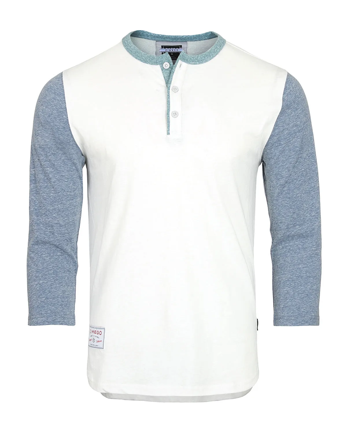 Men's 3/4 Sleeve Baseball Retro Henley Casual Athletic Button Crewneck Shirt