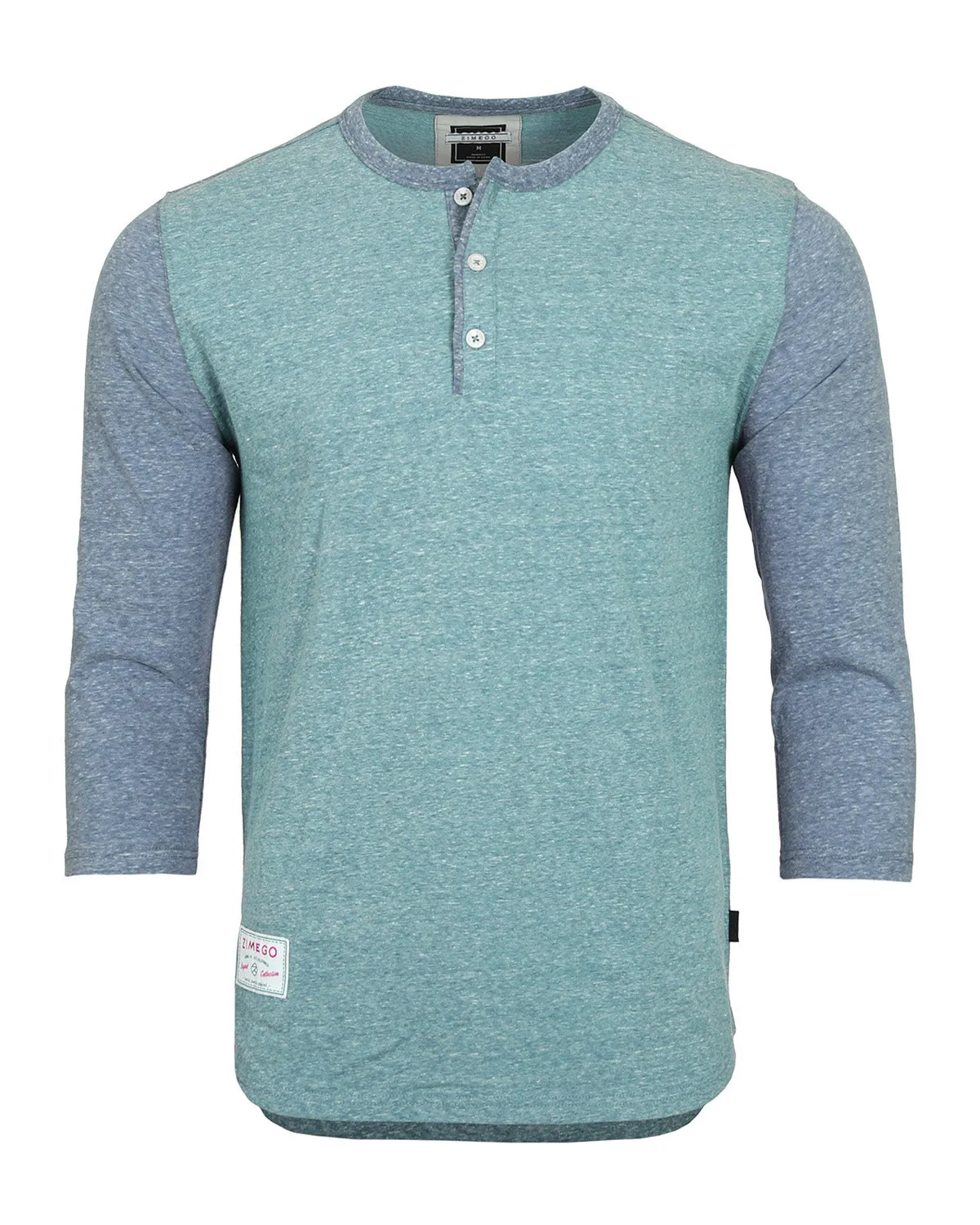 Men's 3/4 Sleeve Baseball Retro Henley Casual Athletic Button Crewneck Shirt