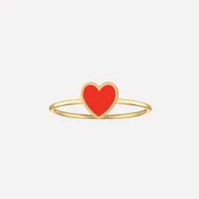 Mini Enamel Heart Ring