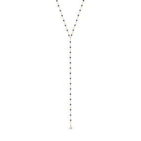 Mini Gigi Y Party Lapis necklace, Yellow Gold, 19.7"