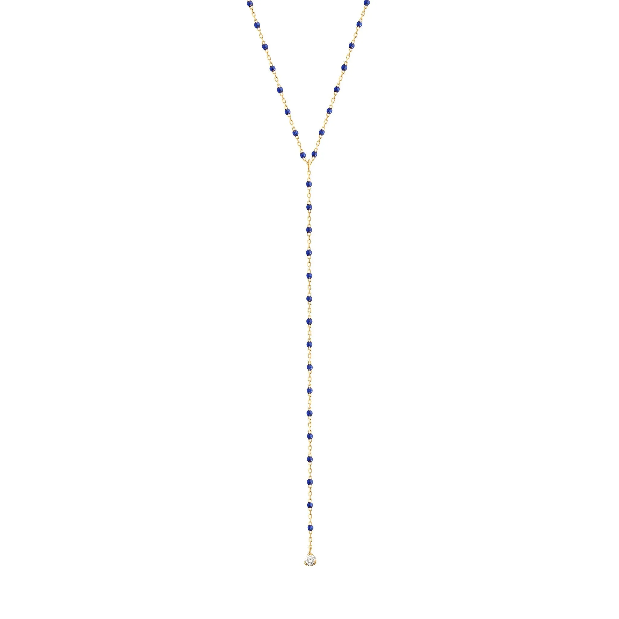 Mini Gigi Y Party Lapis necklace, Yellow Gold, 19.7"