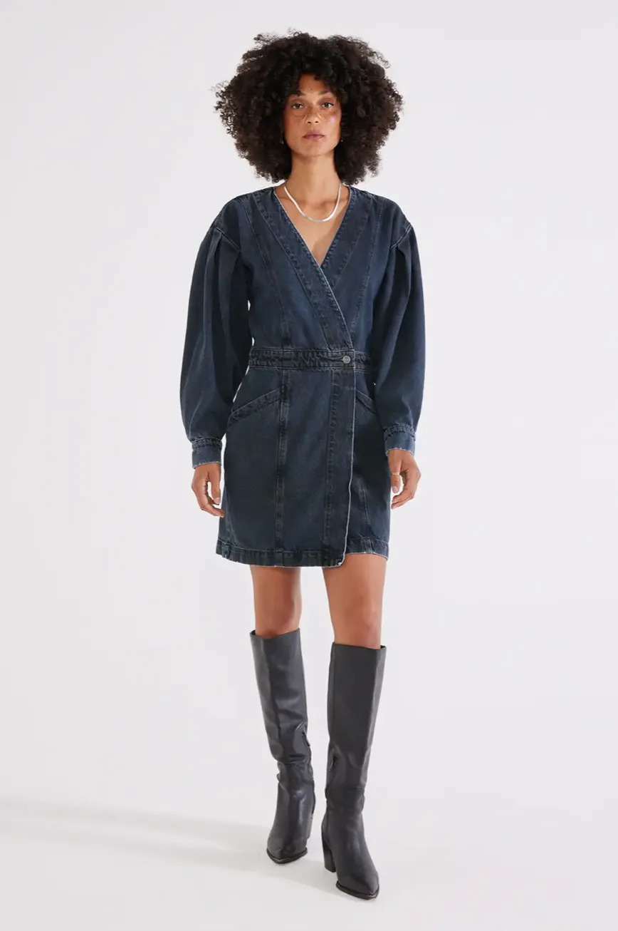 Mira Denim Wrap Dress