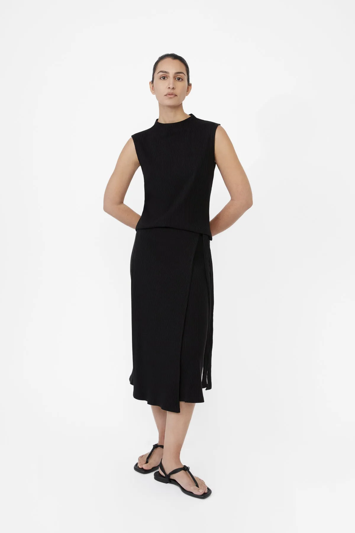 Modal Rib Knit Wrap Skirt