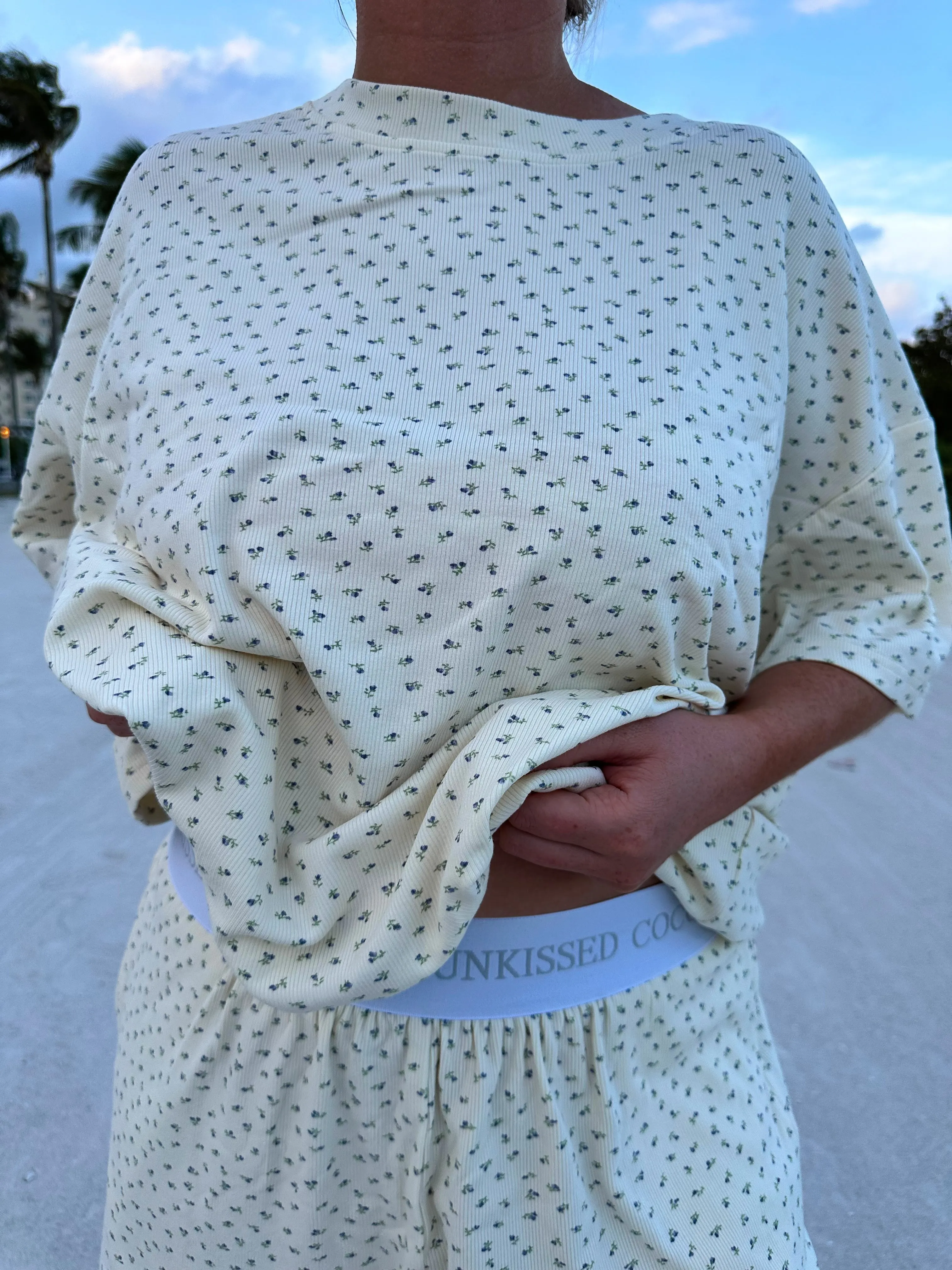 Pale Floral Pajama Shorts