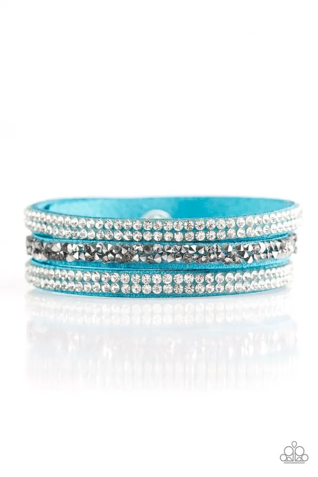 Paparazzi Accessories  - Mega Glam #B58 Case 2 - Blue Gold Bracelet