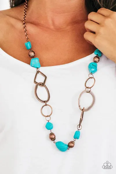 Paparazzi Necklace - That's Terra-ific! - Copper Blue Regular price