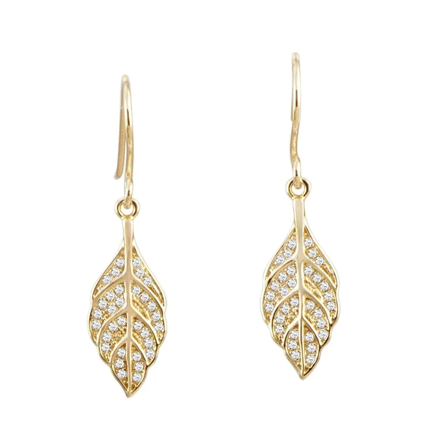 Pavé Maile Leaf Earrings