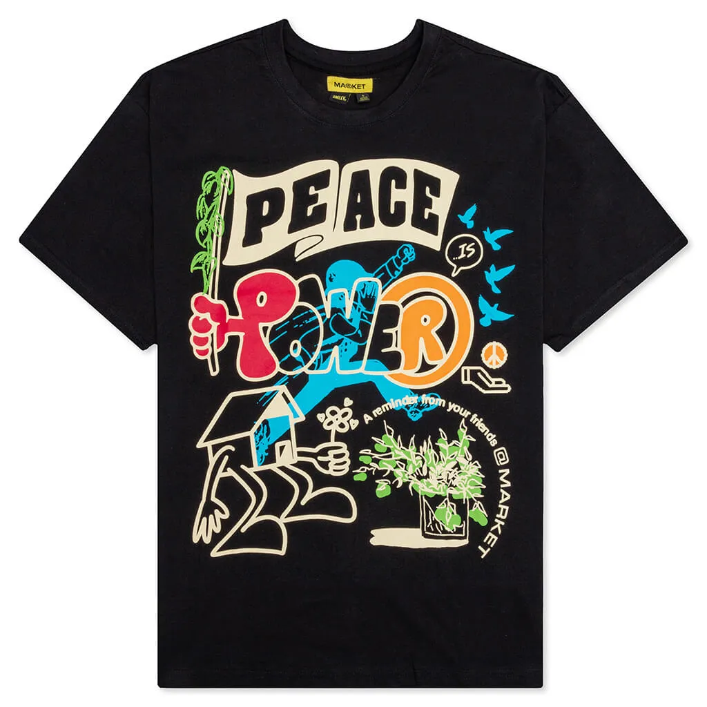 Peace and Power Tee - Black