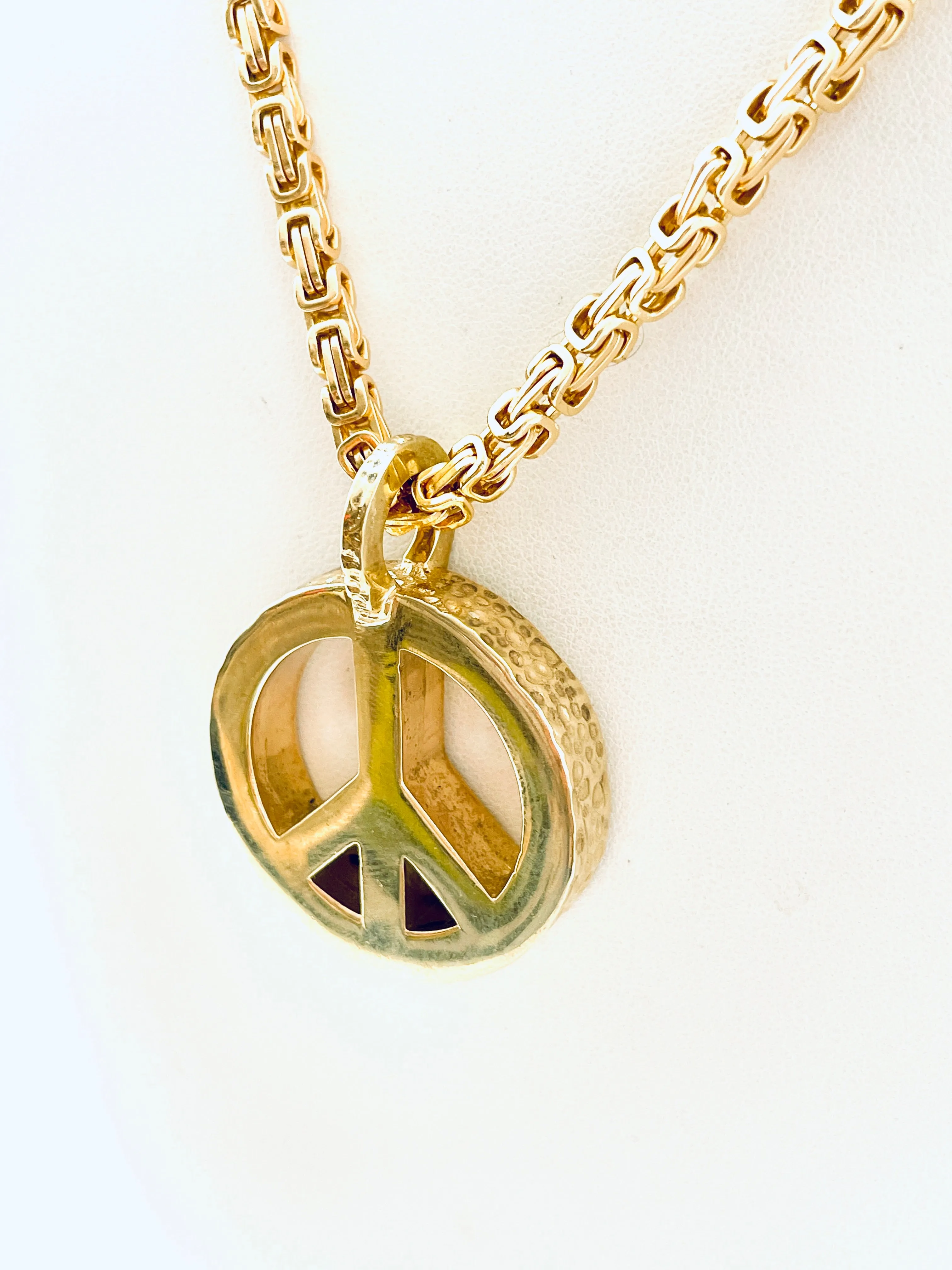 Peace Necklace with Gold Plated Box Chain