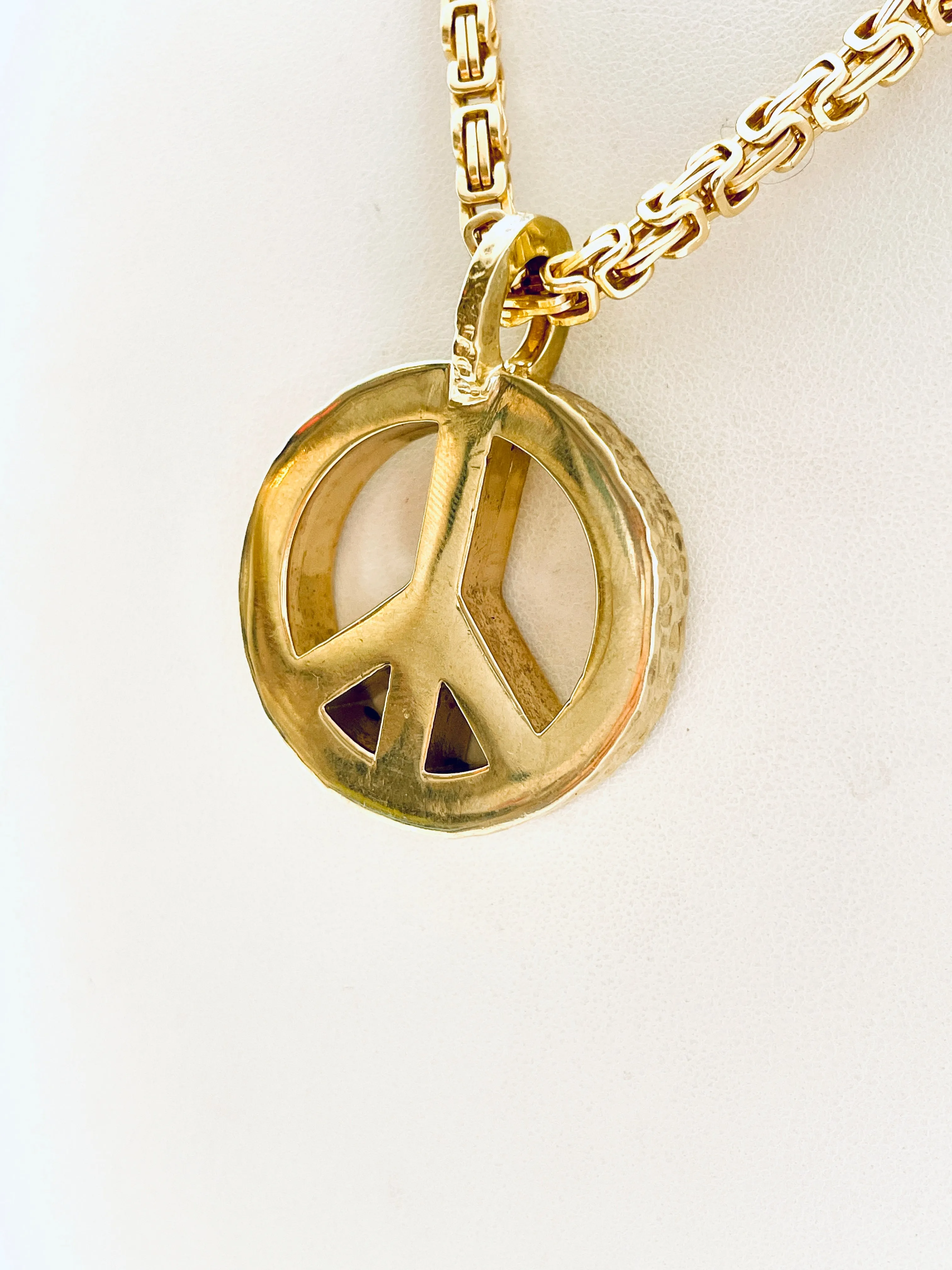 Peace Necklace with Gold Plated Box Chain