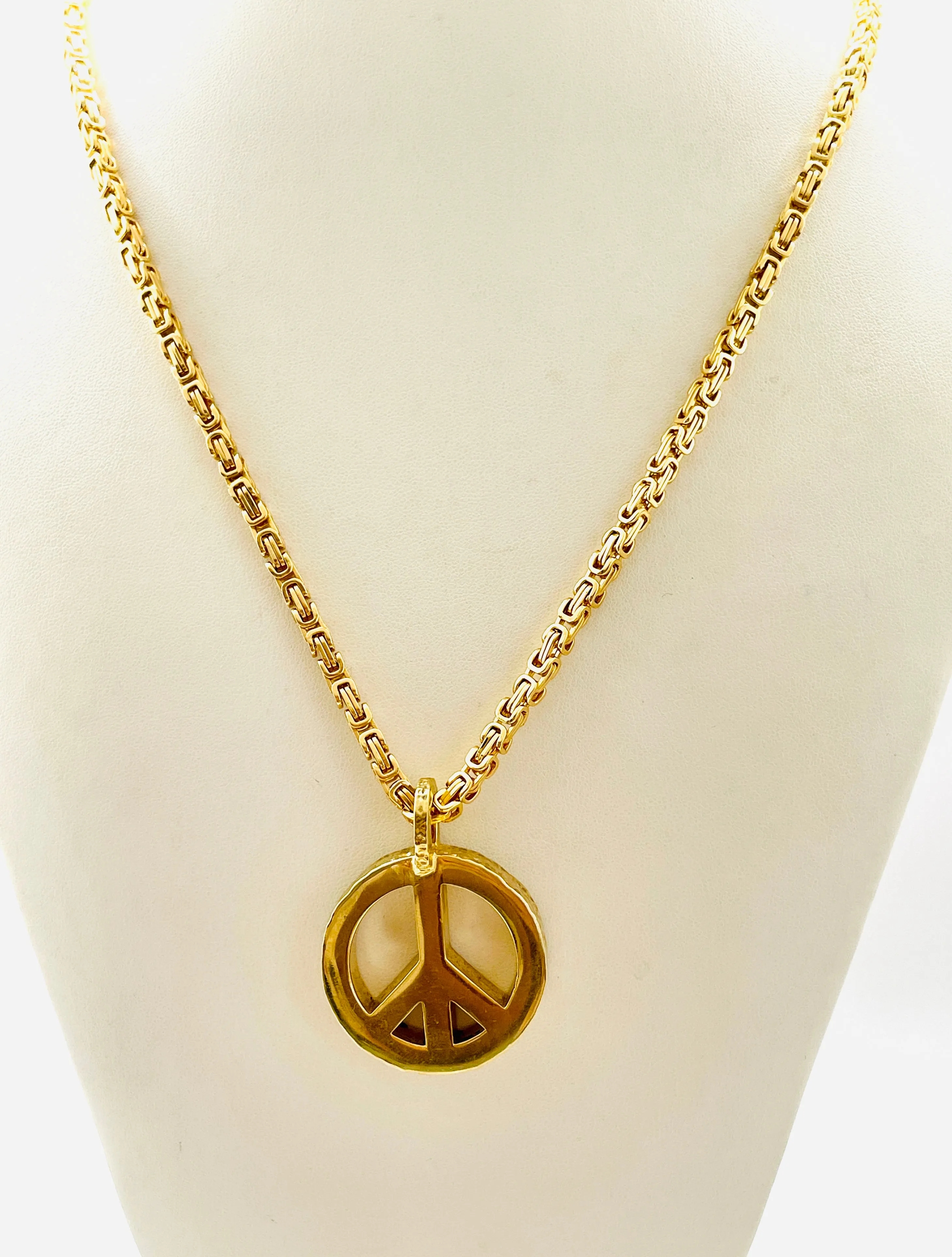 Peace Necklace with Gold Plated Box Chain