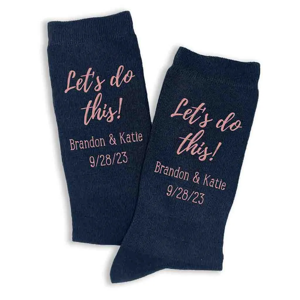 Personalized Groom Wedding Day Socks - Let's Do This