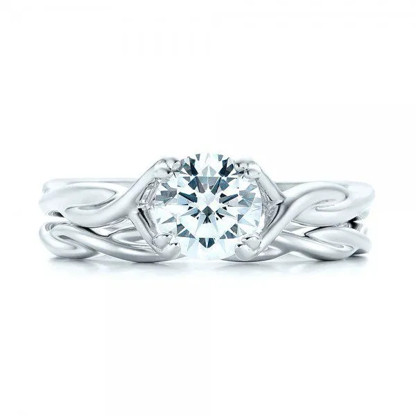 Petite Twist Solitaire Engagement Ring [Setting Only] - EC078