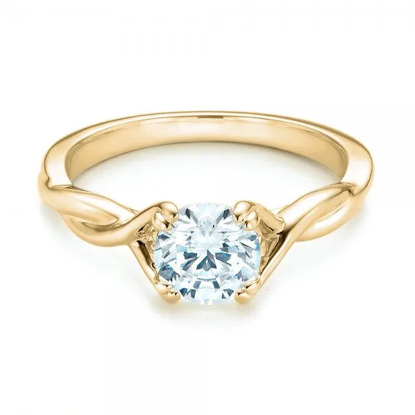 Petite Twist Solitaire Engagement Ring [Setting Only] - EC078