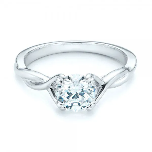 Petite Twist Solitaire Engagement Ring [Setting Only] - EC078