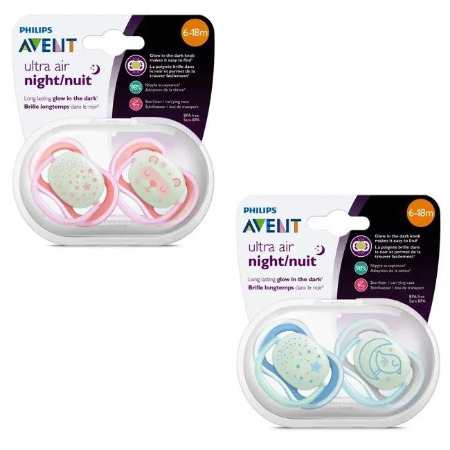 Philips Avent Ultra Air-Pacifier Night 2pk