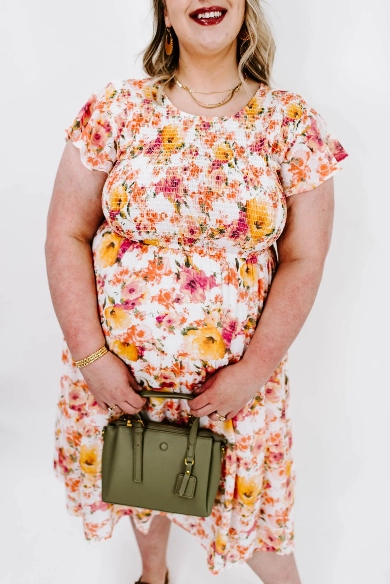 Picking Petals Curvy Floral Midi Dress