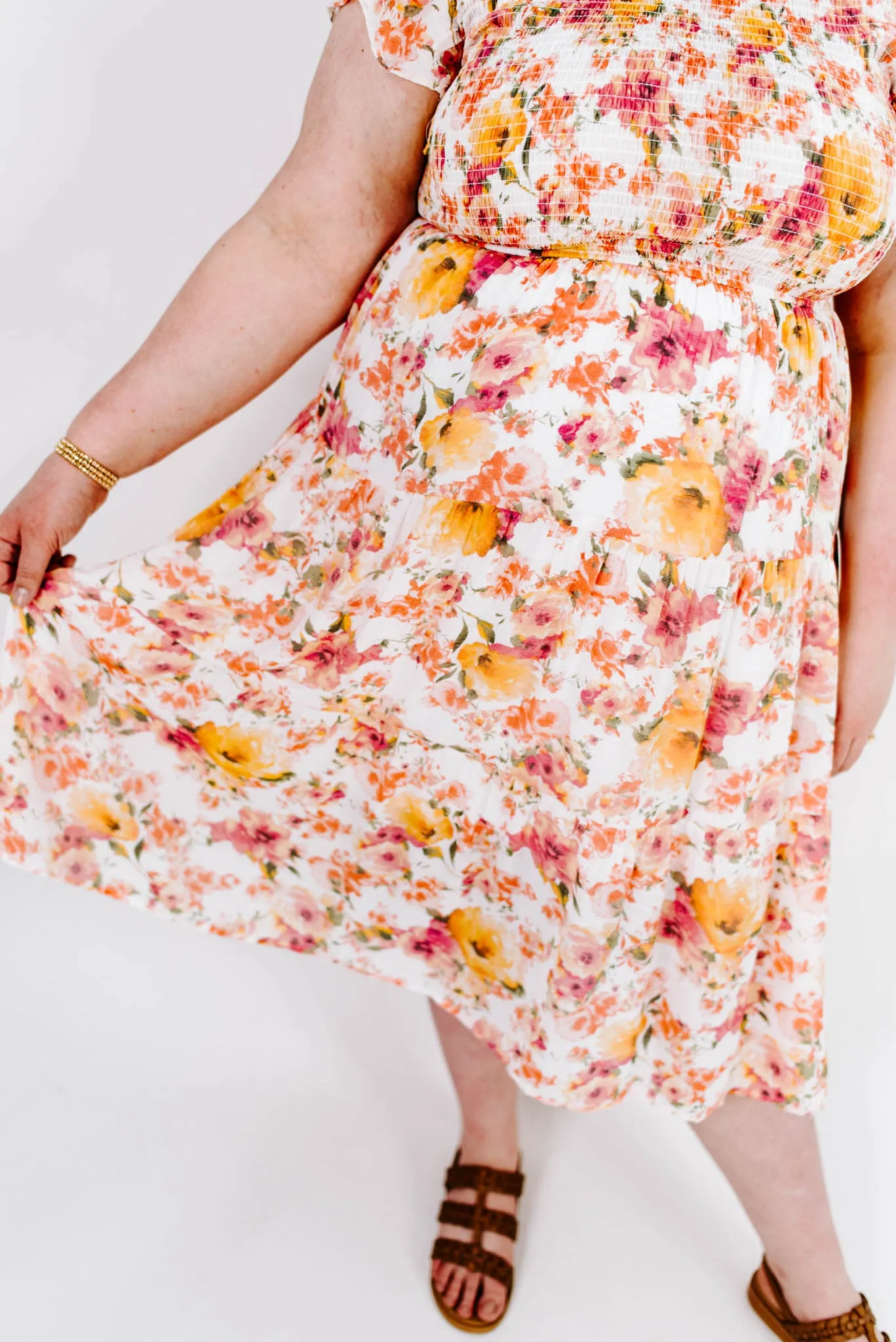 Picking Petals Curvy Floral Midi Dress