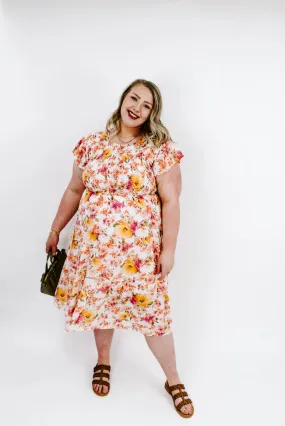 Picking Petals Curvy Floral Midi Dress