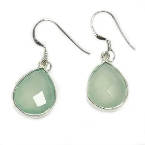 Picola Chalcedony Teardrop Silver Earrings