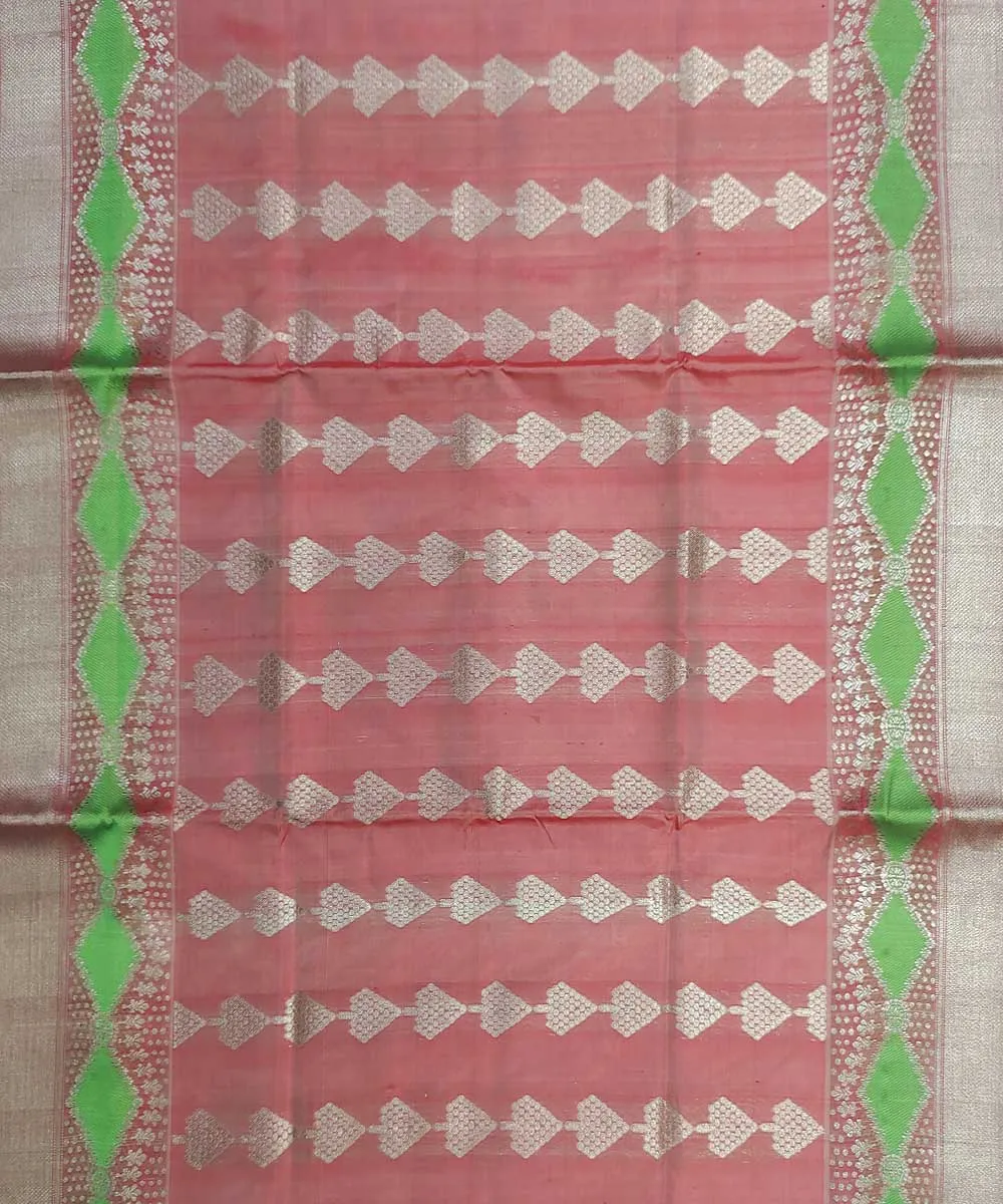 Pink maroon silk handloom venkatagiri saree