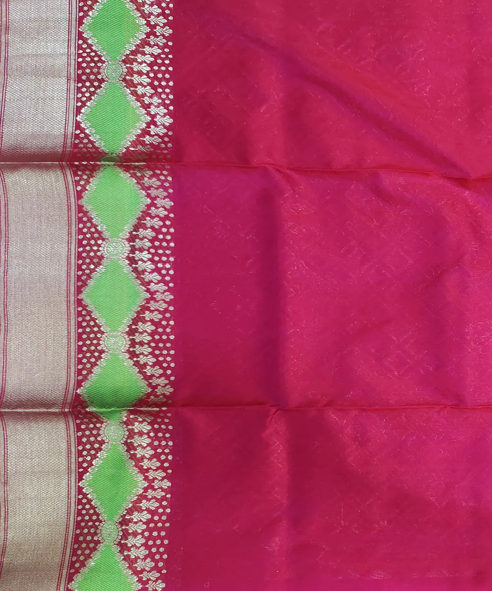 Pink maroon silk handloom venkatagiri saree