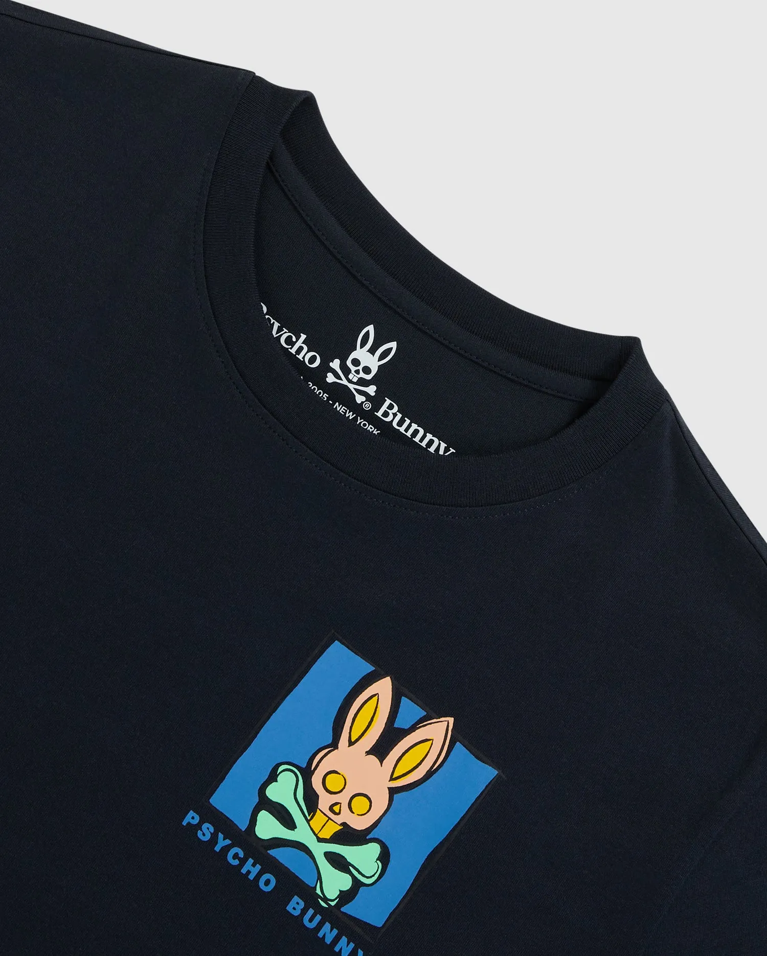 Psycho Bunny Mens James Bunny in a Box Tee - Navy