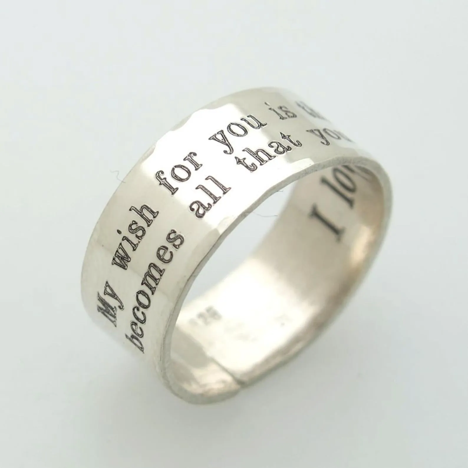 Pure Sterling Silver Band - Custom Engraved Ring