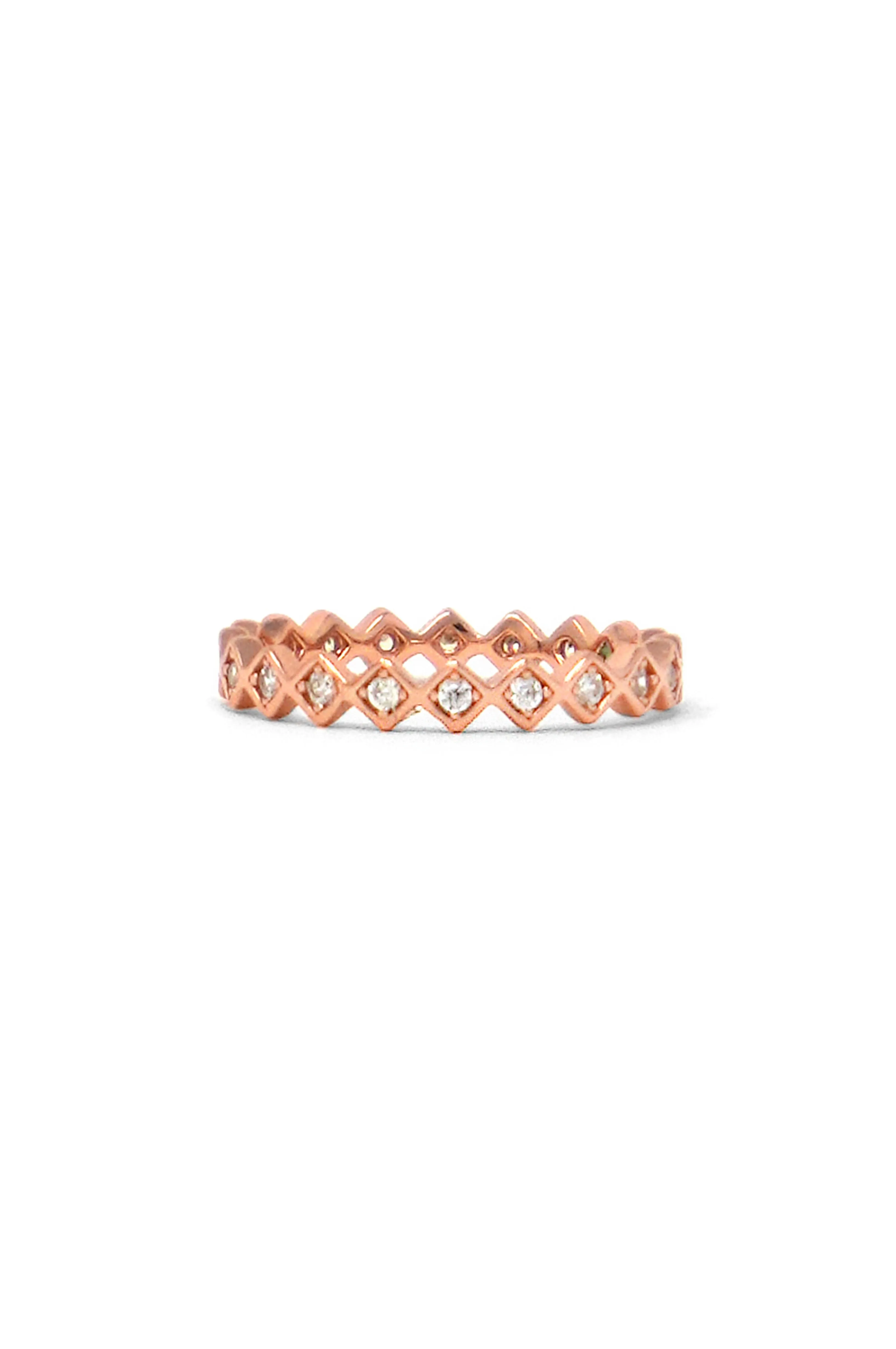 Quirky Yet Elegant Rose Gold Plated Sterling Silver Ring