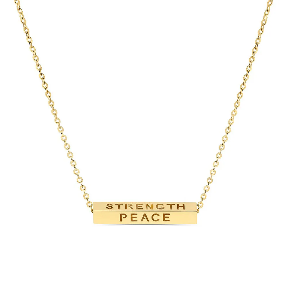 "LOVE-STRENGTH-PEACE-HAPPINESS" Engravable Energy Necklace