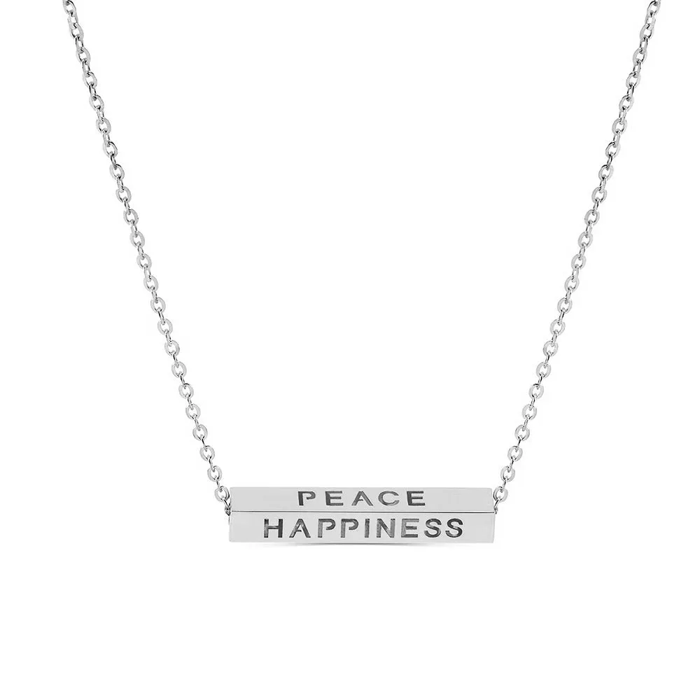 "LOVE-STRENGTH-PEACE-HAPPINESS" Engravable Energy Necklace