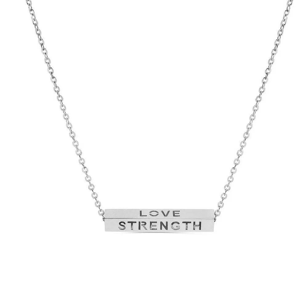 "LOVE-STRENGTH-PEACE-HAPPINESS" Engravable Energy Necklace