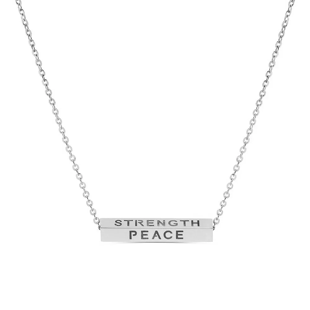 "LOVE-STRENGTH-PEACE-HAPPINESS" Engravable Energy Necklace