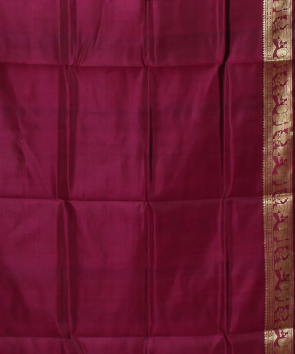 Raddish maroon handwoven baluchari silk saree