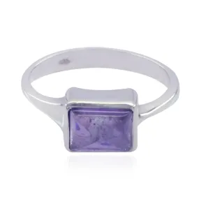 Riyo Exquisite Gem Amethyst 925 Sterling Silver Ring Charm Jewelry