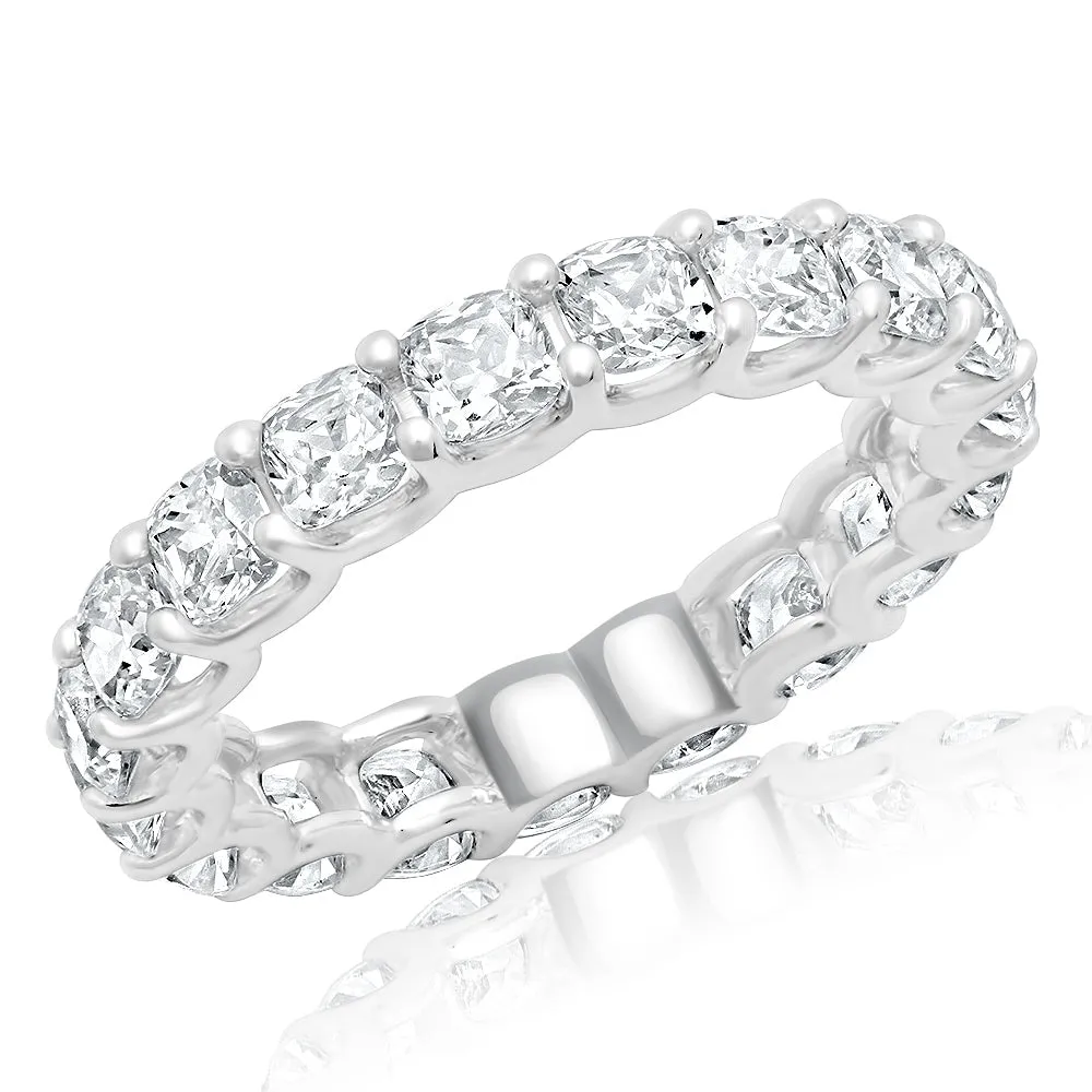 RORY 4-5 Carat Cushion Cut Diamond Eternity Band in Platinum 25 pointer By Mike Nekta SIZE 4-9