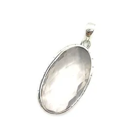 Rose Quartz Oval Boho Pendant