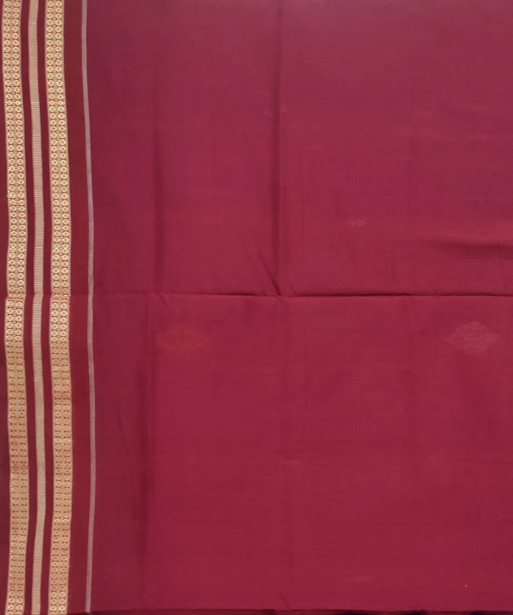 Royal blue maroon bomkai handloom cotton saree