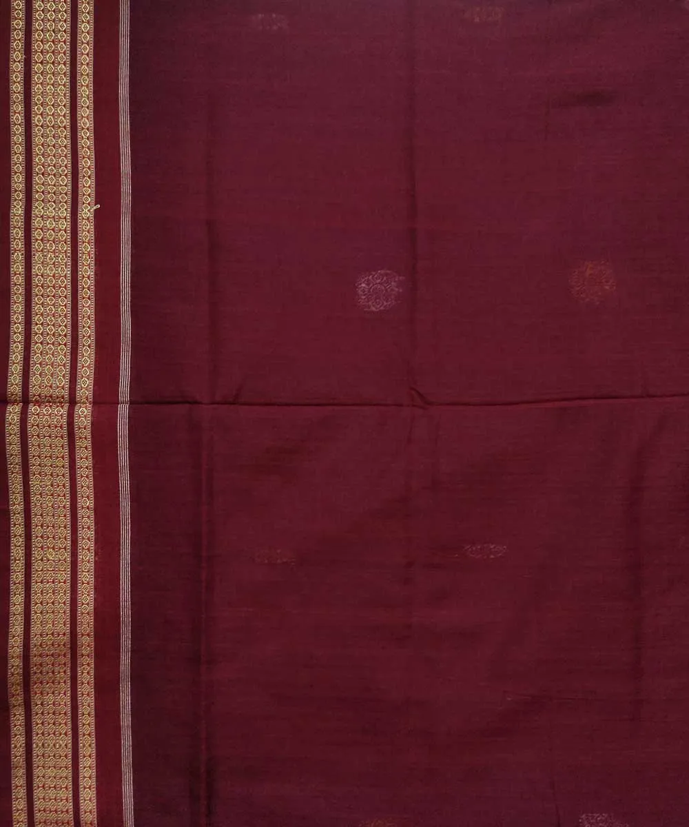 Royal blue maroon handloom cotton bomkai saree