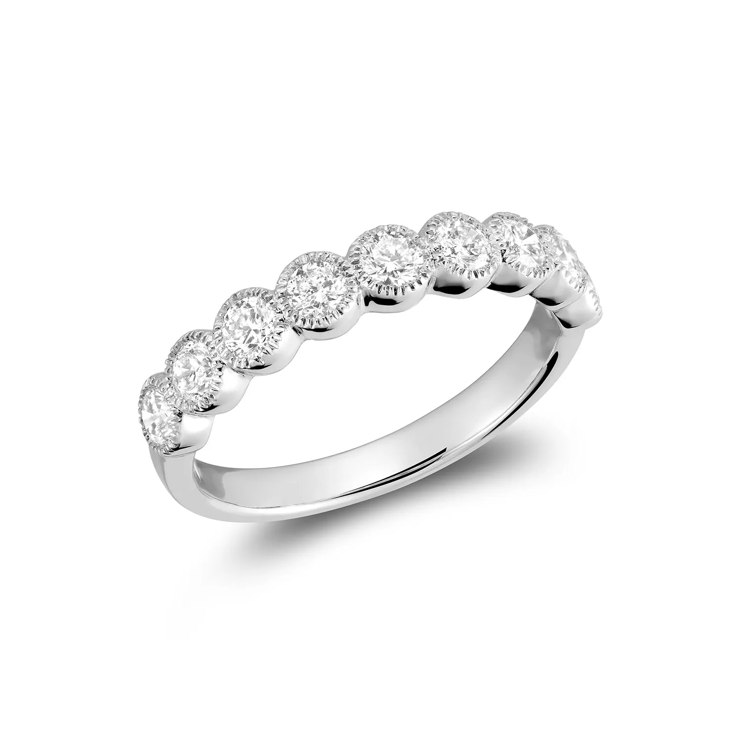 Semi Eternity Band With Bezel Setting