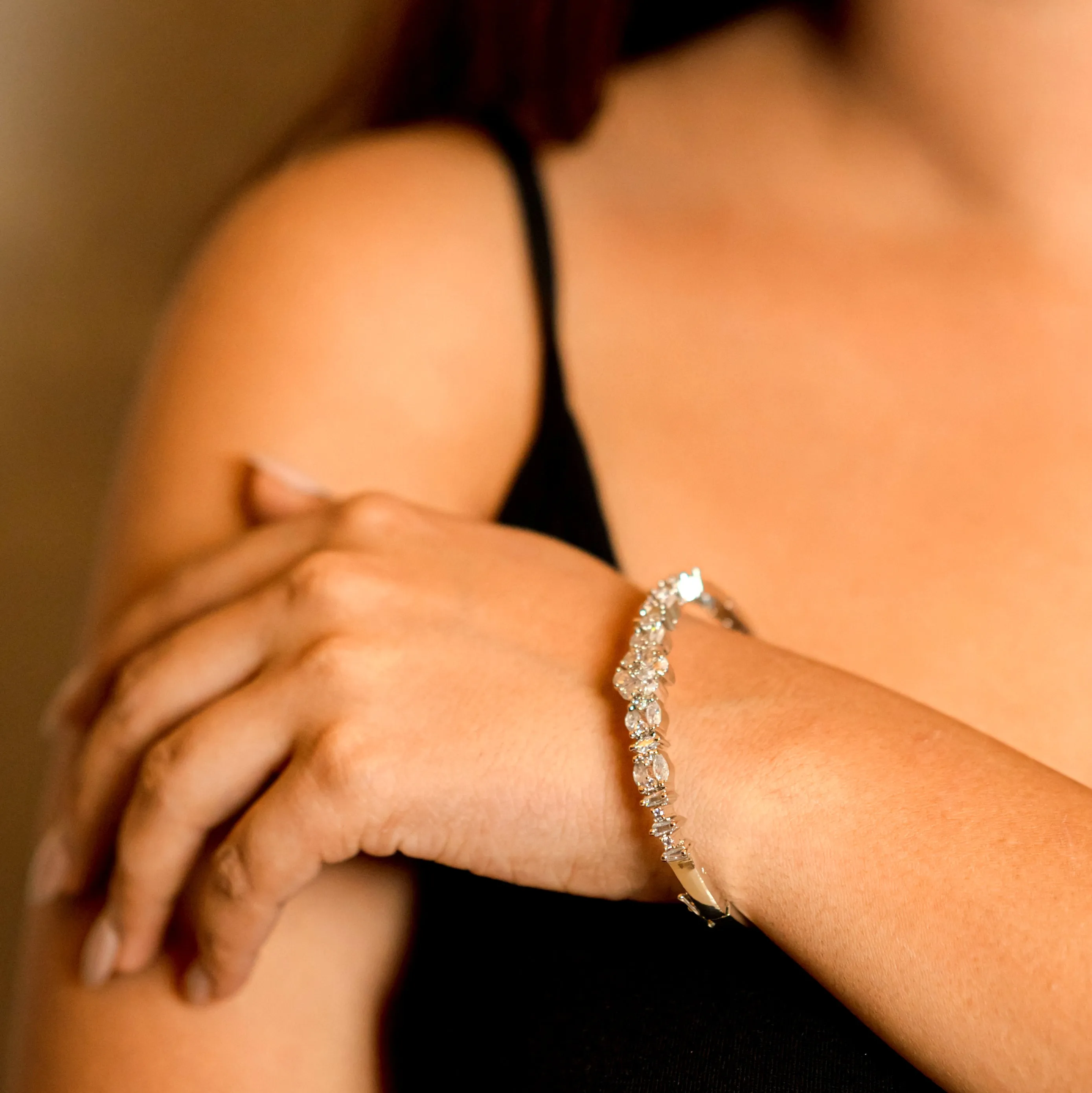 Shimmering White Rhodium Bracelet