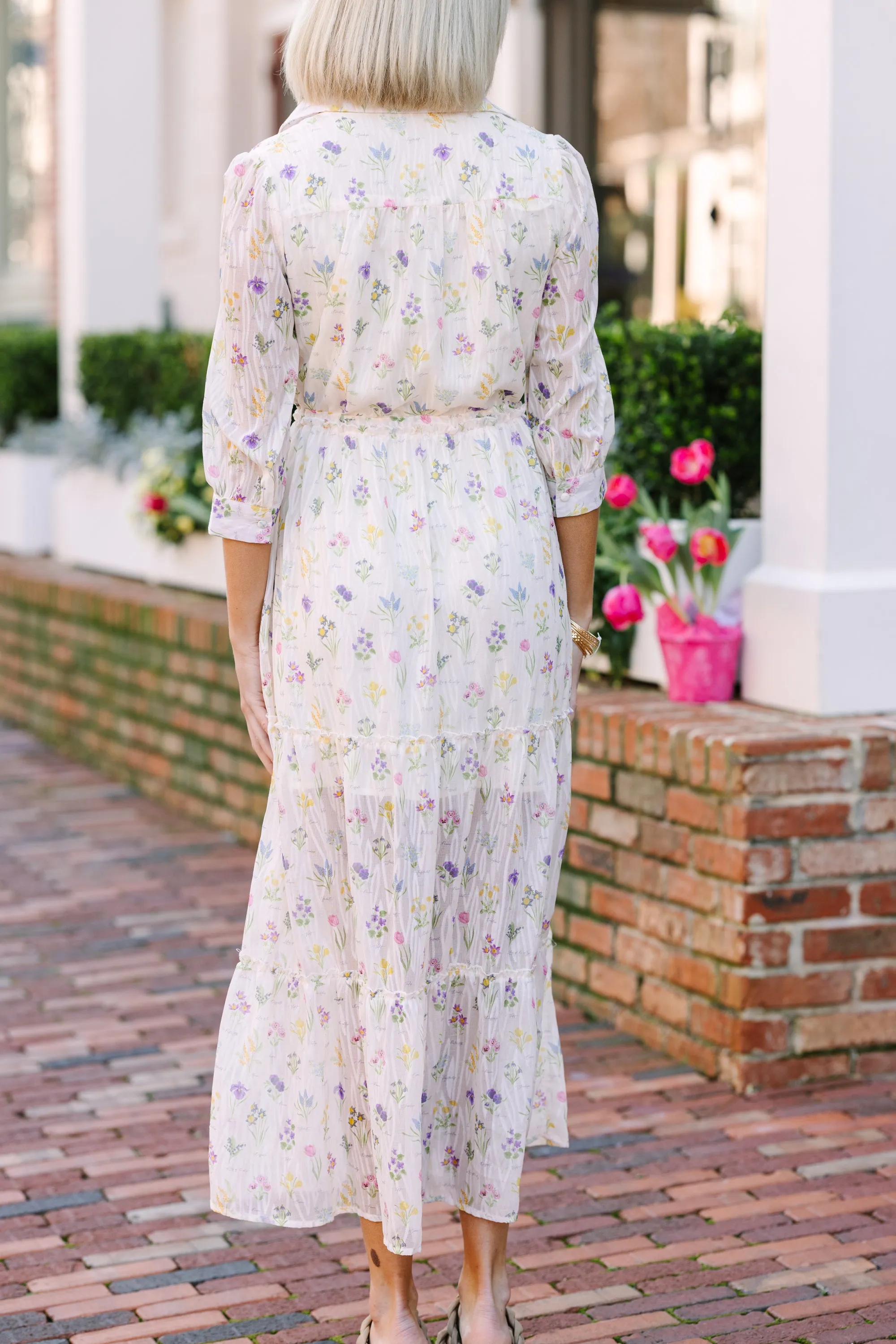 Show You Off White Ditsy Floral Maxi Dress