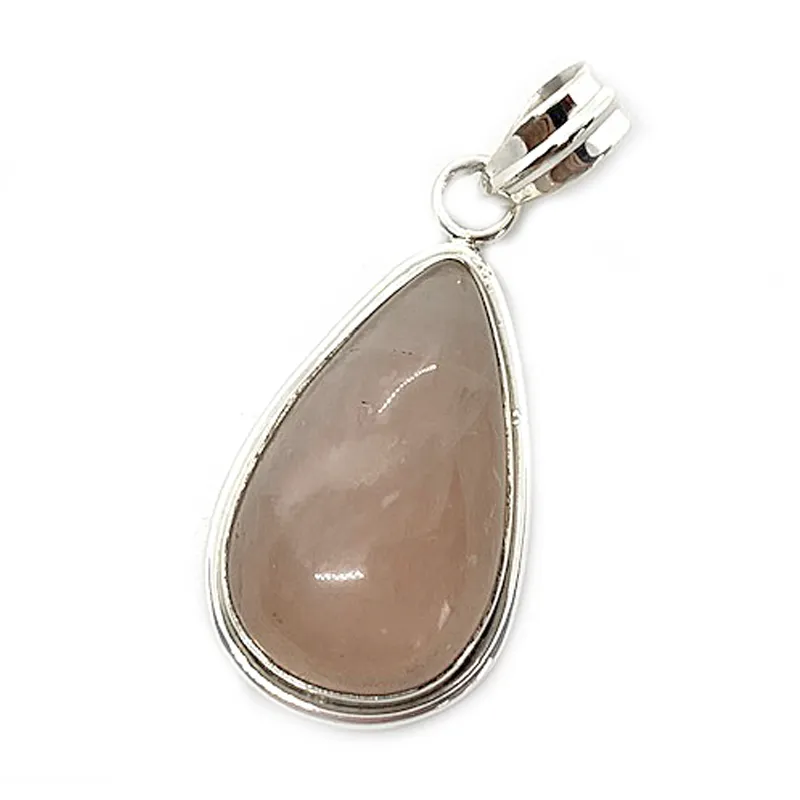 Siam Rose Quartz Teardrop Pendant