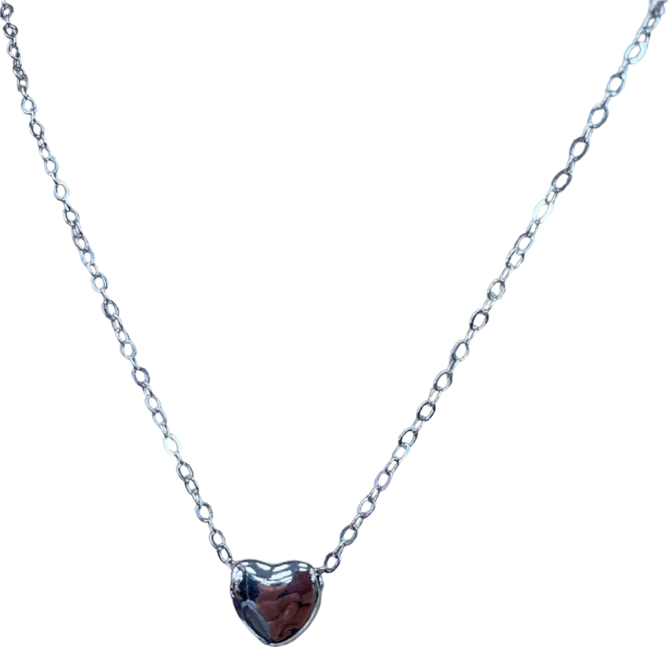 Silver Heart Pendant Necklace UK Size N/A