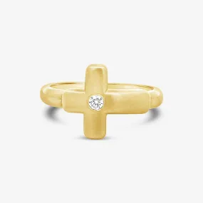 Single Diamond Cross Ring