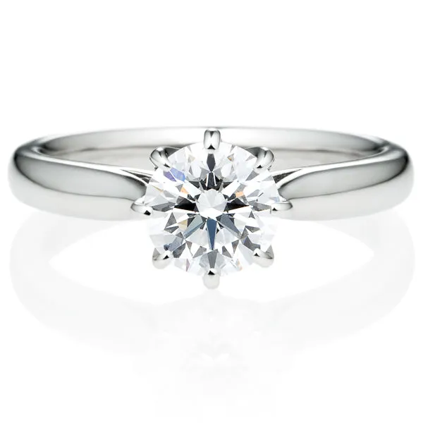 Six Prong Round Brilliant Engagement Ring [Setting Only] - EC018